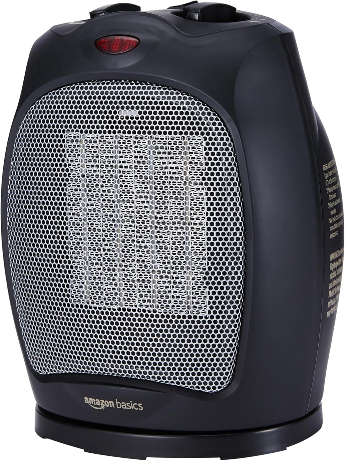 Amazon Basics 1500W Ceramic Indoor Personal Space Heater with Adjustable Thermostat, Black