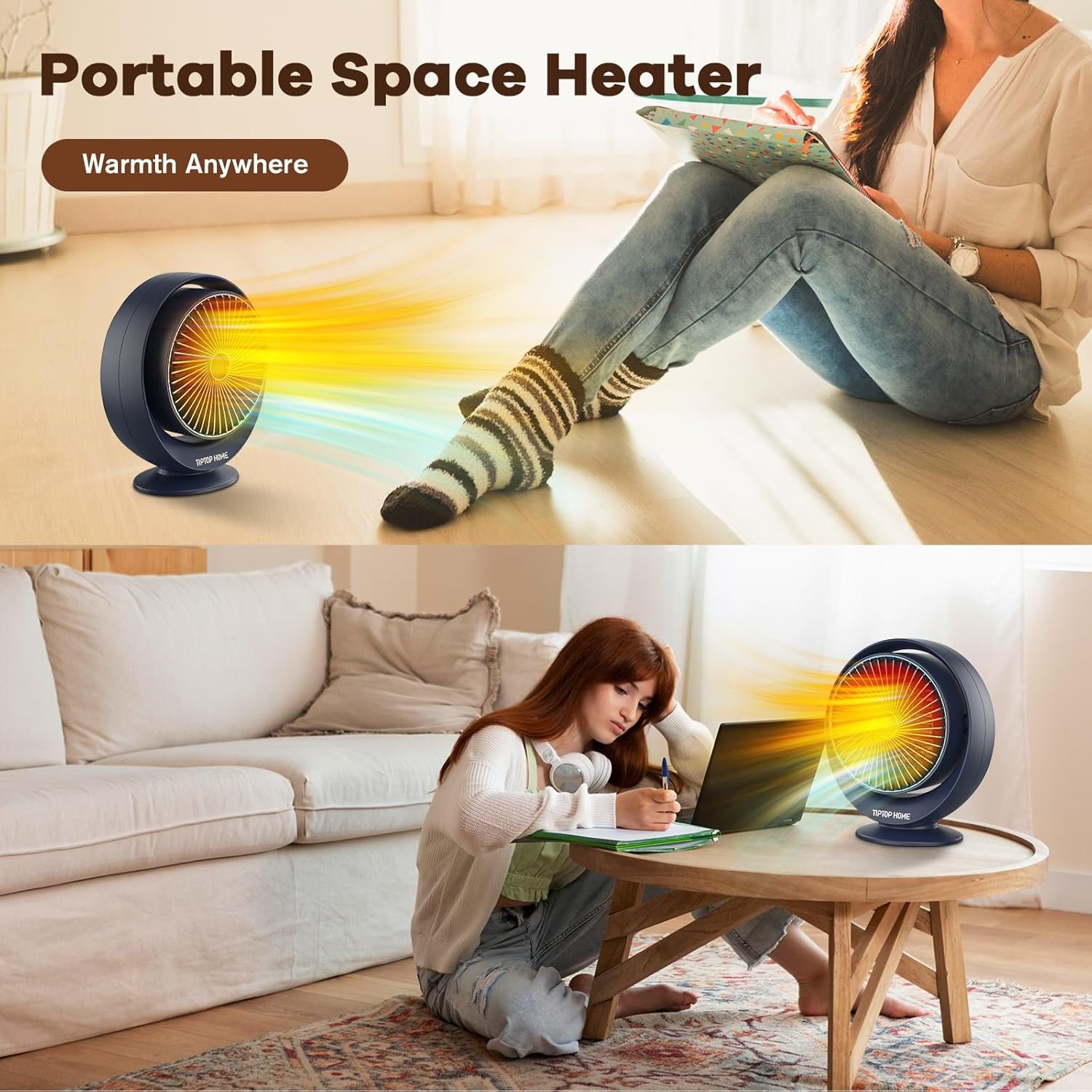 BrandName Space Heaters for Indoor Use, Portable Heater PTC Fast Heating