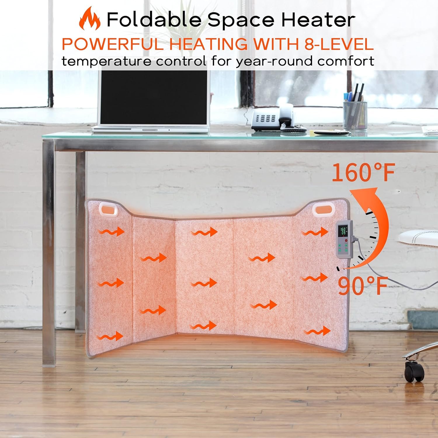 BrandName Portable Space Heater for Office and Home, Foldable